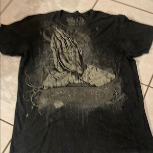 Ring of Fire Black Short Sleeve Tee with Vintage Design